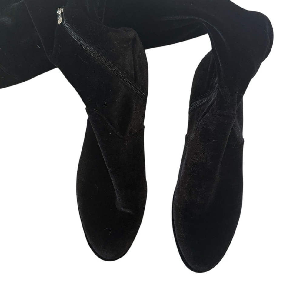 Marc Fisher Knee High Velvet Black Boots - Picture 4 of 7